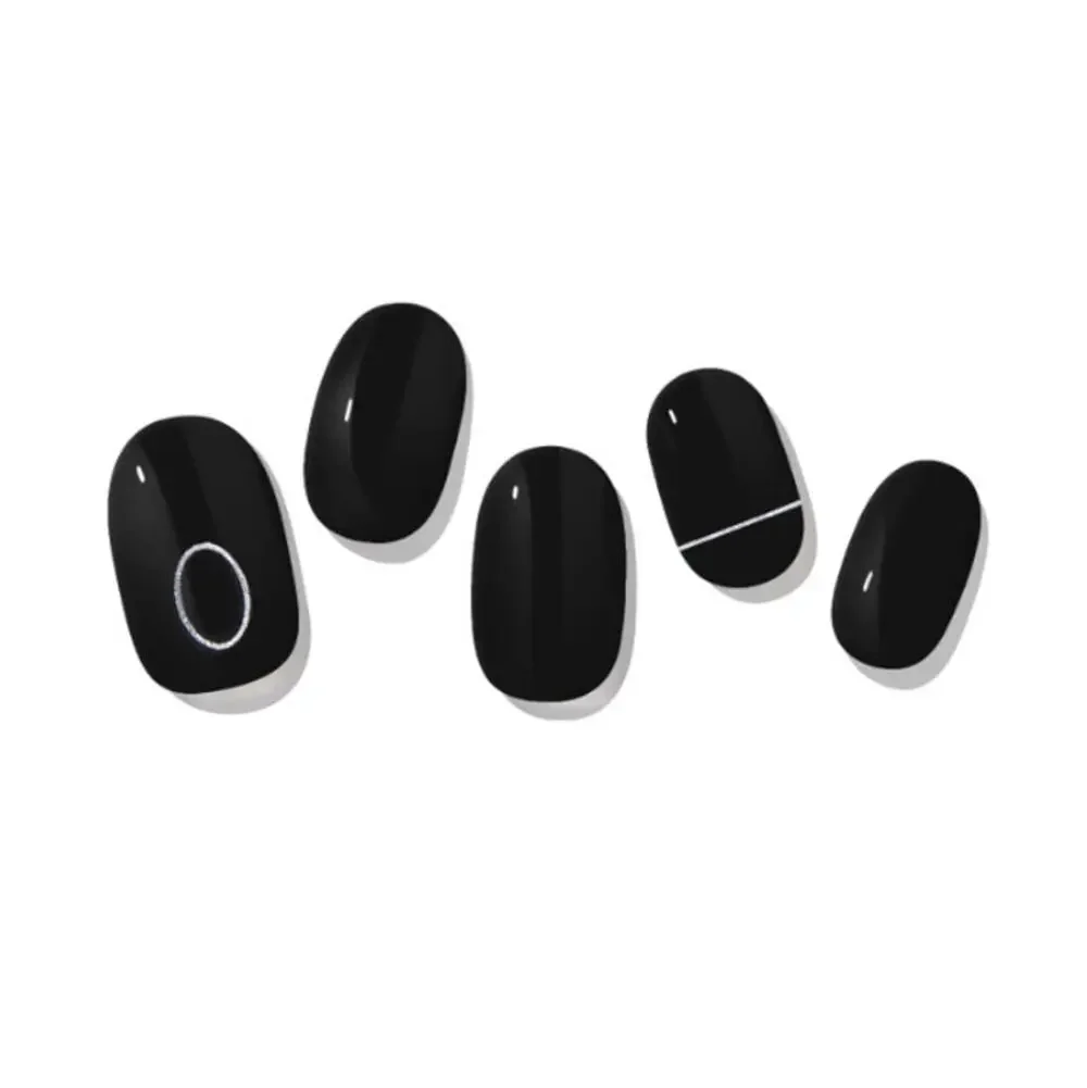 Zinipin Gellight Semi Cured Gel Nail Strips Black Mute CB00067